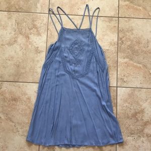 Blue embroidered dress